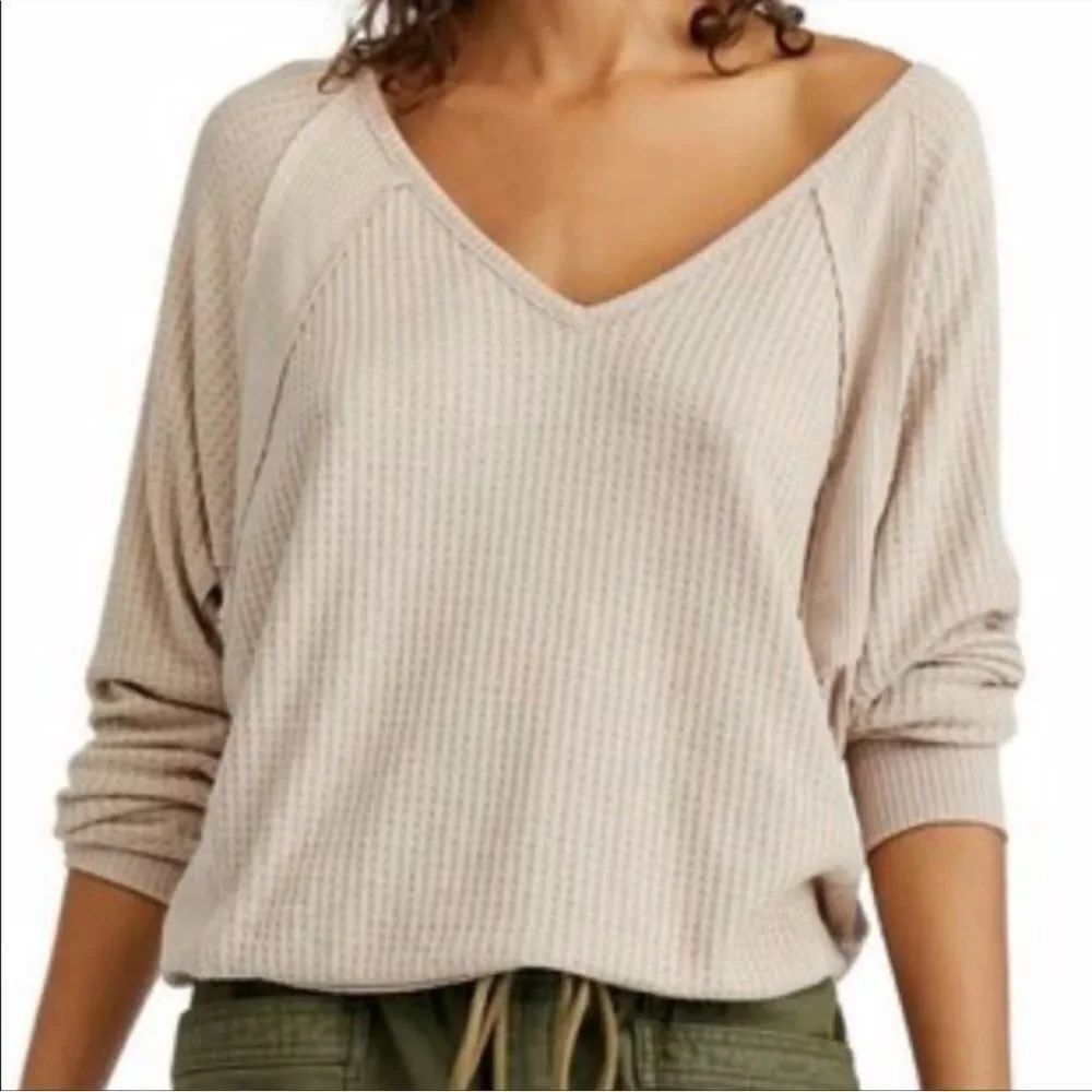 We the Free Santa Clara Thermal in Tan Size Small But Super Oversized